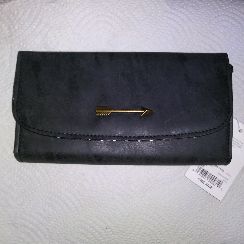 Charcoal black suede wallet